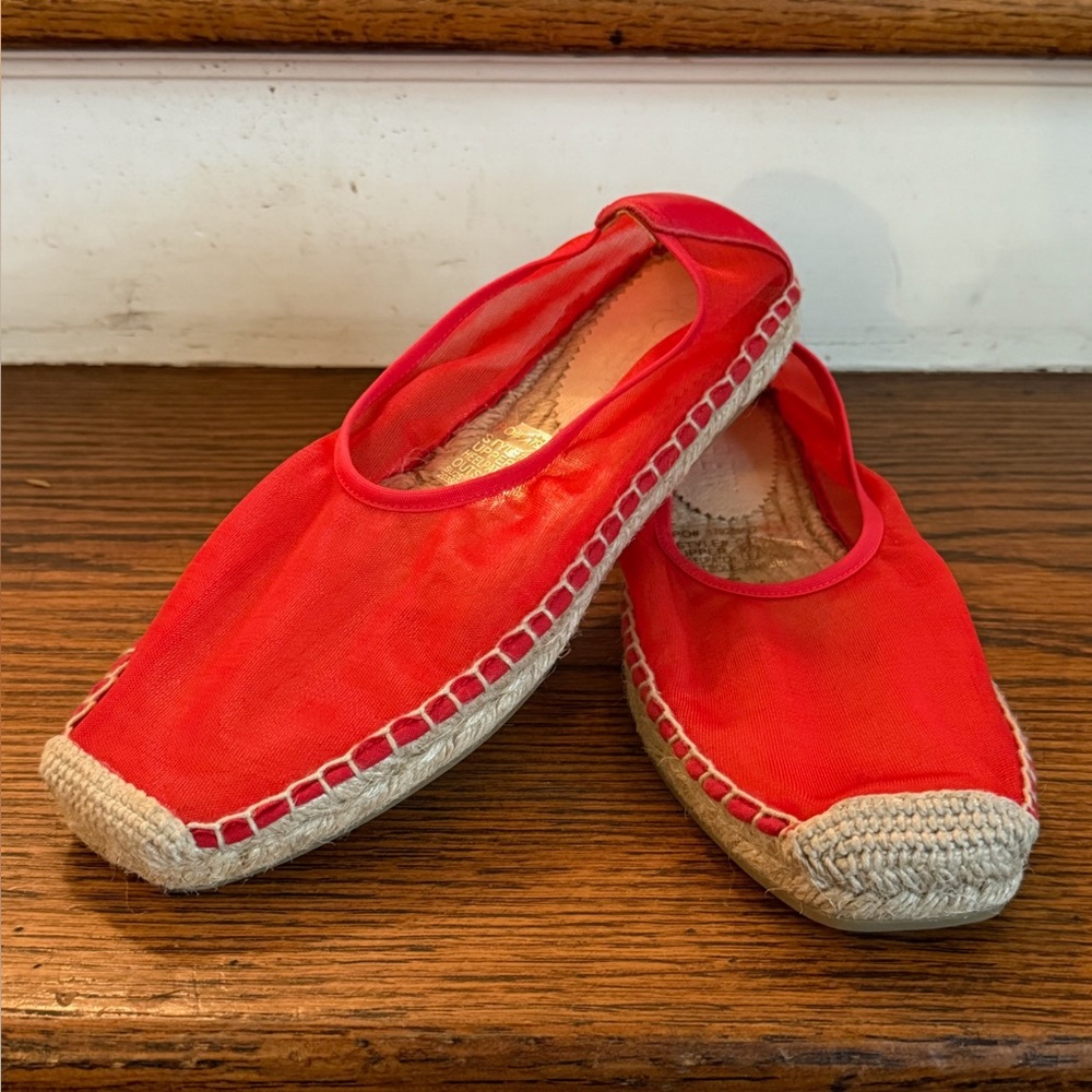 Red Espadrille Flats Size 7.5